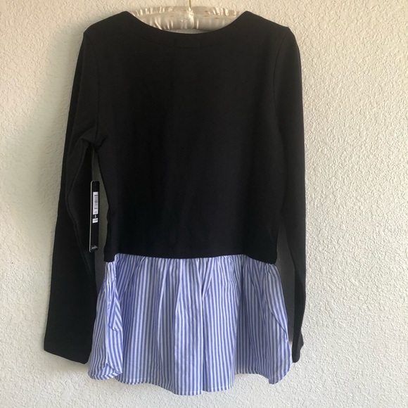 Nicole Miller Studio Womens French Terry Combo Top - Picture 3 of 8